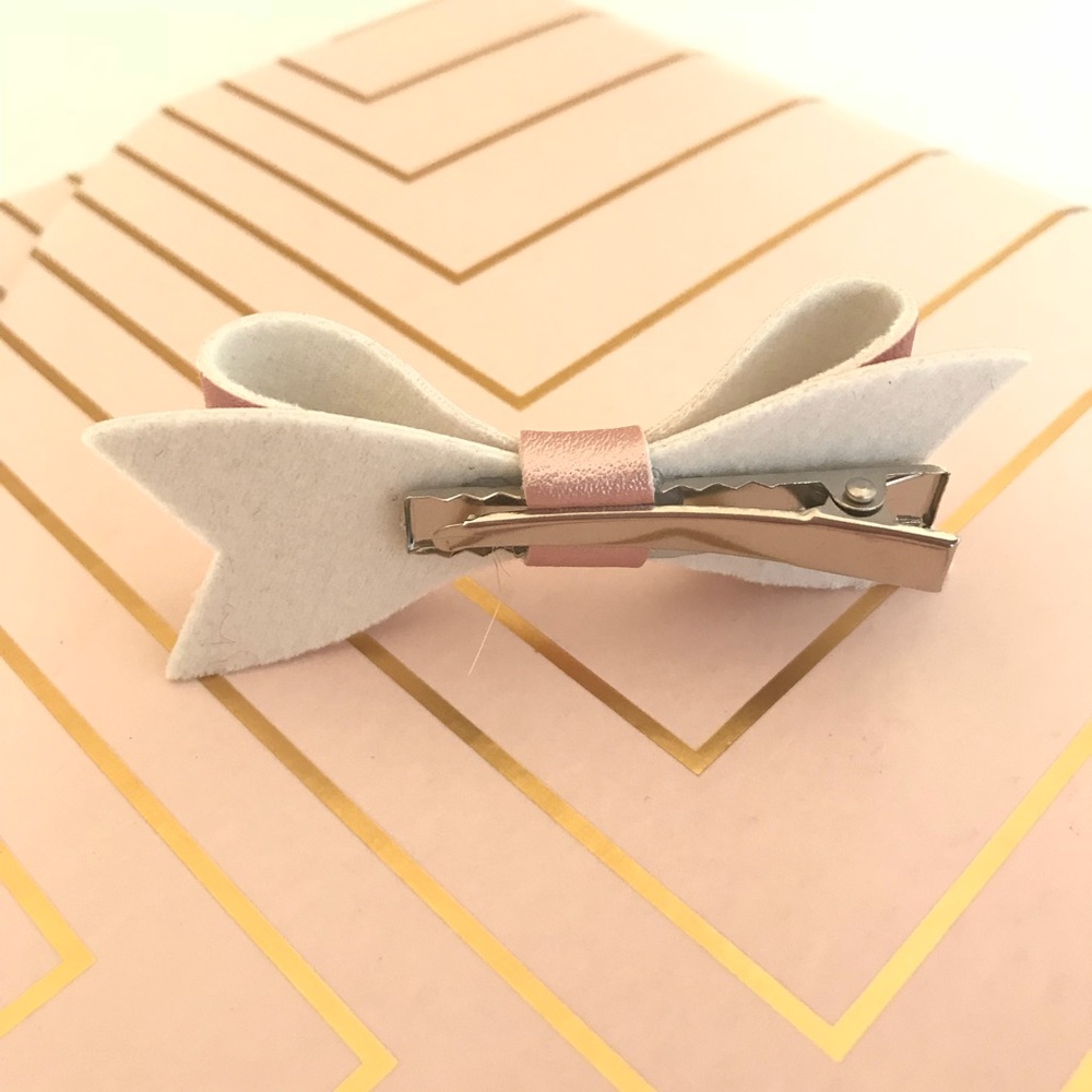 Rose Gold Hair Bow Set Baby Girl - Picture 3 of 4